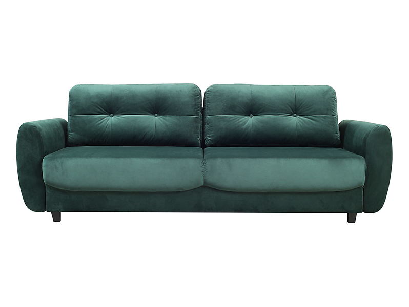 sofa trzyosobowa Hampton rozkładana z pojemnikiem welurowa zielona, 522239
