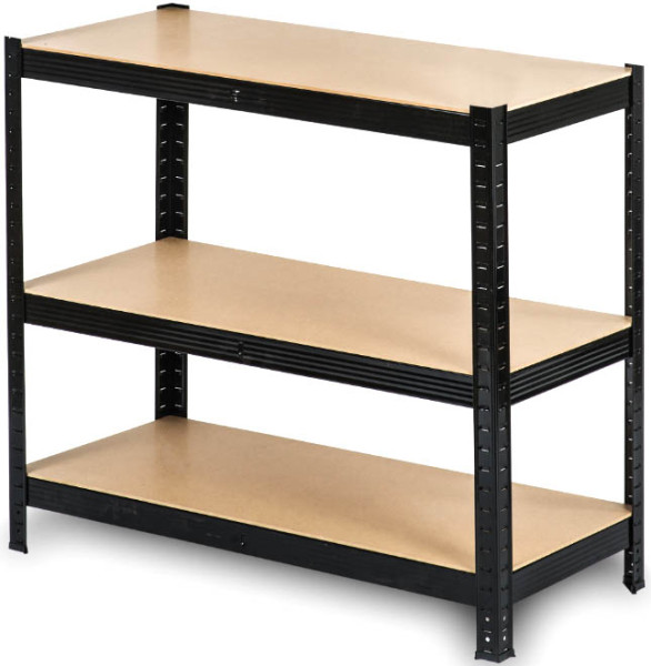 Regał magazynowy metalowy czarny 5 półek wciskany 875kg 150x75x30cm, 5276917