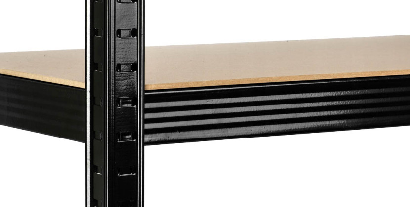 Regał magazynowy metalowy czarny 5 półek wciskany 875kg 150x75x30cm, 5276918