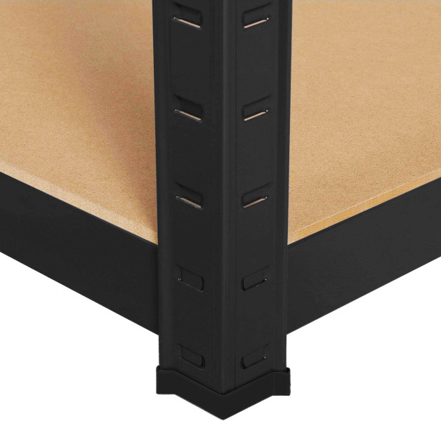Regał magazynowy metalowy czarny 5 półek wciskany 875kg 150x75x30cm, 5276920