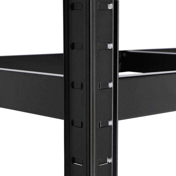 Regał magazynowy metalowy czarny 5 półek wciskany 875kg 150x75x30cm, 5276921