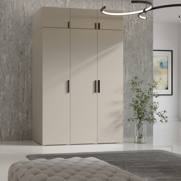 Szafa uchylna z nadstawką Napoli 3D 150 Kaszmir, 5301389