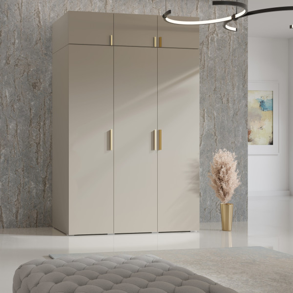 Szafa uchylna z nadstawką Napoli 3D 150 Kaszmir, 5301390