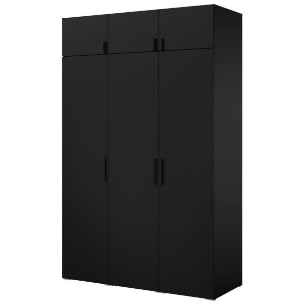 Szafa uchylna z nadstawką Napoli 3D 150 Czarna, 5301395