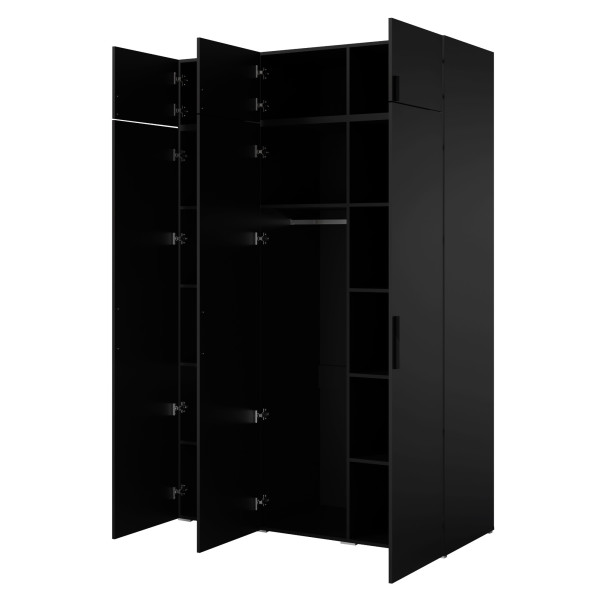 Szafa uchylna z nadstawką Napoli 3D 150 Czarna, 5301397