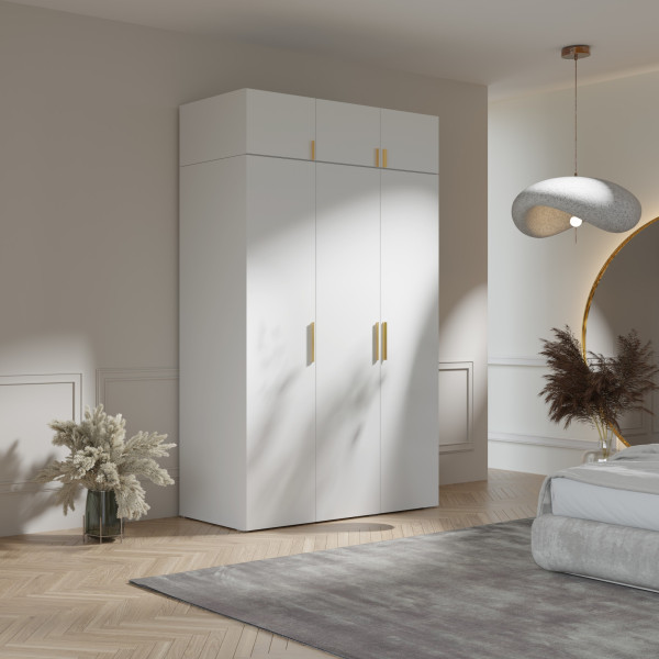 Szafa uchylna z nadstawką Napoli 3D 150 Biała, 5301416