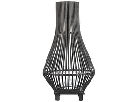 Lampion duży świecznik bambusowy czarny 58 cm