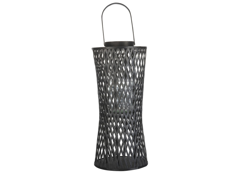 Lampion świecznik bambusowy czarny 58 cm, 531327