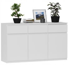 Komoda 120cm 3 szuflady 3 drzwi szafka FRAMIRE S-3 biała