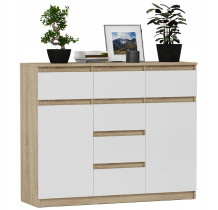 Komoda 120cm 6 szuflady 2 drzwi szafka FRAMIRE S-62D mix sonoma