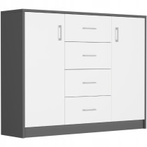 Produkt: Komoda 110cm 4 szuflady 2 drzwi szafka FRAMIRE U-1 antracyt mix