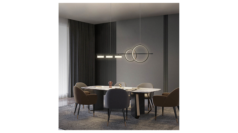Lampa wisząca Messina LED 5-punktowa metalowa czarna, 539641