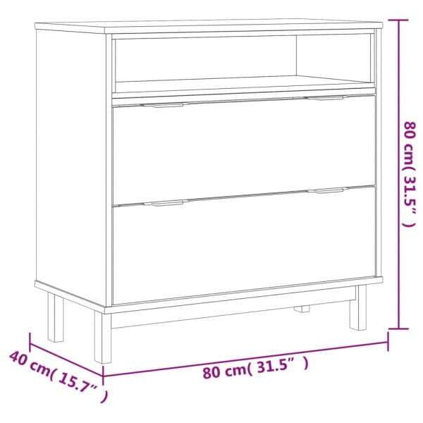 Komoda FLAM, 80x40x80 cm, lite drewno sosnowe, 5516968