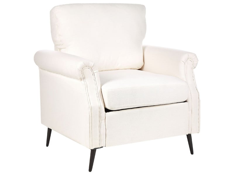 Fotel tapicerowany retro biały, 554918