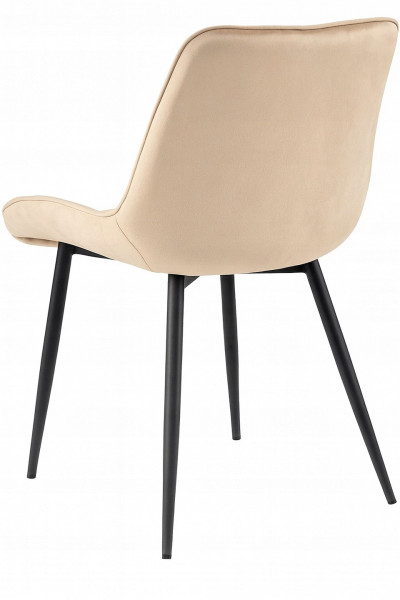 Krzesło Welurowe Pikowane Loft Jadalnia Salon Beż  M17, 5595307