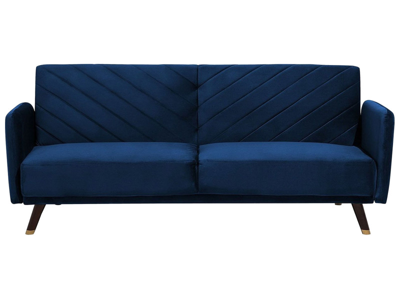 Sofa kanapa rozkładana welur niebieska, 561994