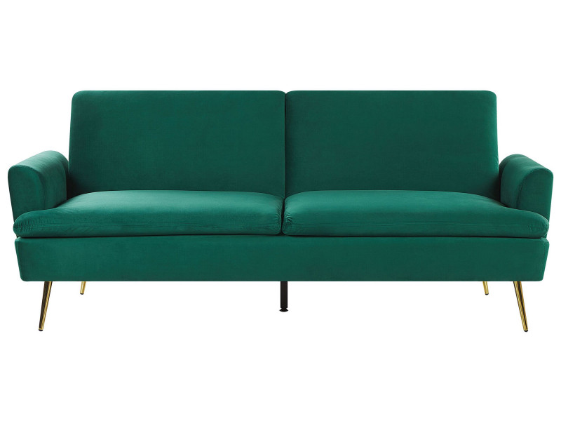 Sofa rozkładana welurowa zielona, 562004