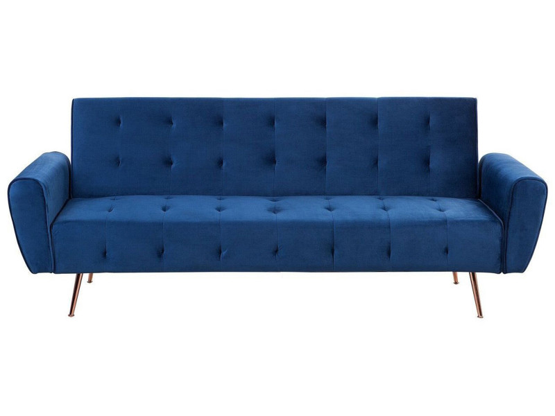 Sofa kanapa funkcja spania ciemnoniebieska, 562062