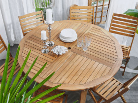 Stół okrągły ⌀ 150 ogrodowy akacjowy