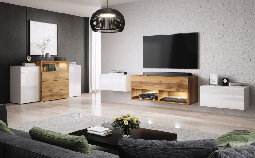 Dwudrzwiowa Komoda Urban 150 Cm Szuflady Półki, 5626410