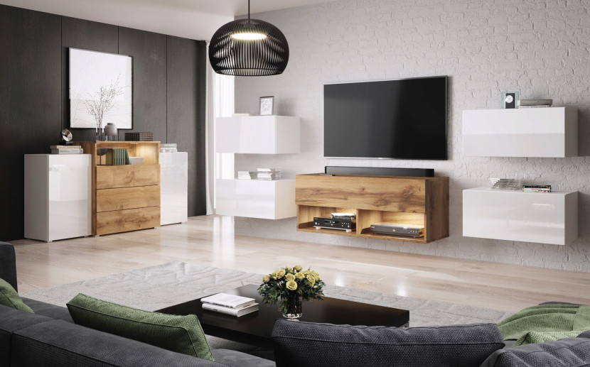Dwudrzwiowa Komoda Urban 150 Cm Szuflady Półki, 5626411