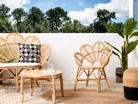 Fotel paw rattanowy naturalny ozdobny ogród salon