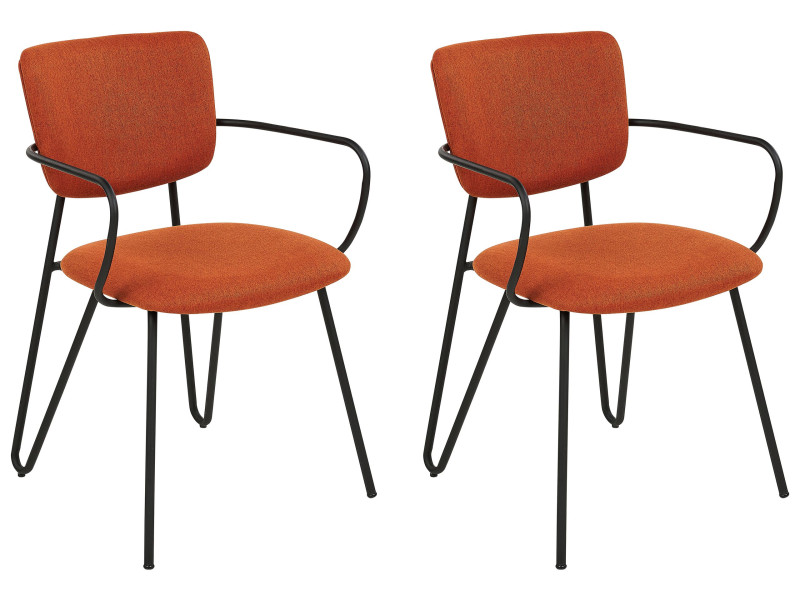 2 krzesła tapicerowane poliestrem pomarańczowe, 563385