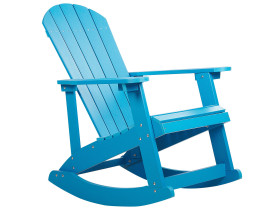 Ogrodowy fotel bujany na płozach niebieski