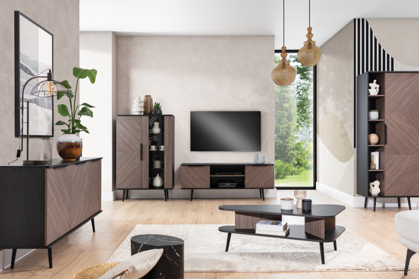 KONSIMO TUNDI Duża Komoda LOFT na nóżkach, Dąb Artisan, Cichy Domyk, 5653939
