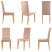 Krzesło do jadalni taupe Laro velvet oparcie wysokie do salonu stylowe, 5669583