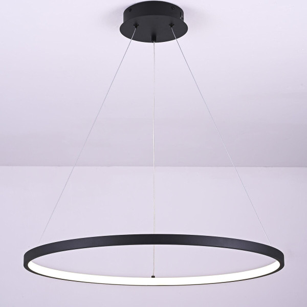 Lampa wisząca Peoria czarno-biała LED 1x36W Neutralna biel 3500lm IdeaLED, 5734441