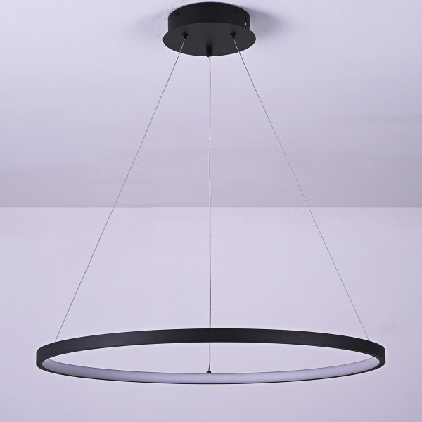 Lampa wisząca Peoria czarno-biała LED 1x36W Neutralna biel 3500lm IdeaLED, 5734442