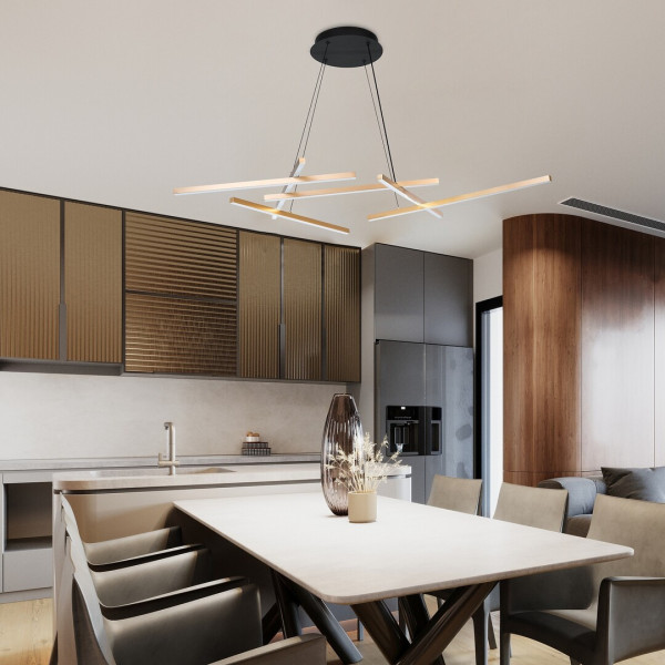 Lampa wisząca SEVERINE złoto-czarna-biała LED 6x40W 2400lm Rabalux, 5734572