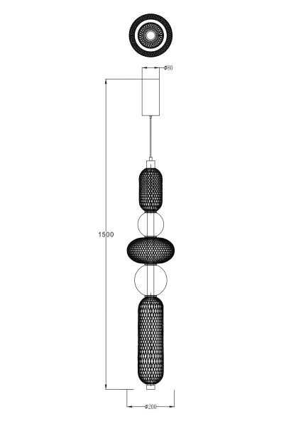 Lampa wisząca SAAR czarna matowa LED 1x27W Odcienie bieli 3200lm Zuma Line, 5734574