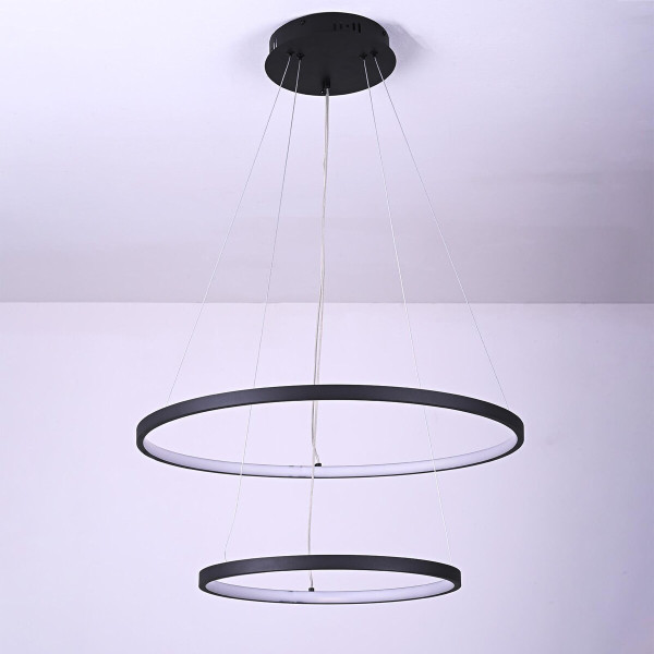 Lampa wisząca Peoria czarno-biała LED 2x54W Odcienie bieli 5200lm IdeaLED, 5734750