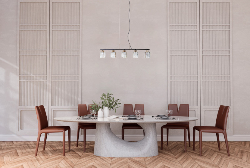 Lampa wisząca czarna matowa SIMONA 5xE14x40W wym: 110x85x10 cm Italux, 5735651