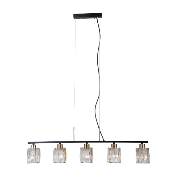 Lampa wisząca czarna matowa SIMONA 5xE14x40W wym: 110x85x10 cm Italux, 5735652