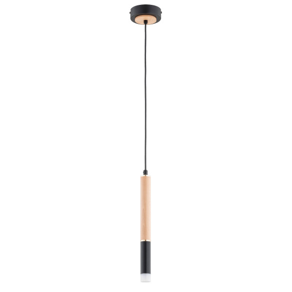 Lampa wisząca jasne drewno-czarna-złota RODEO 1xG9x10W Alfa, 5736585