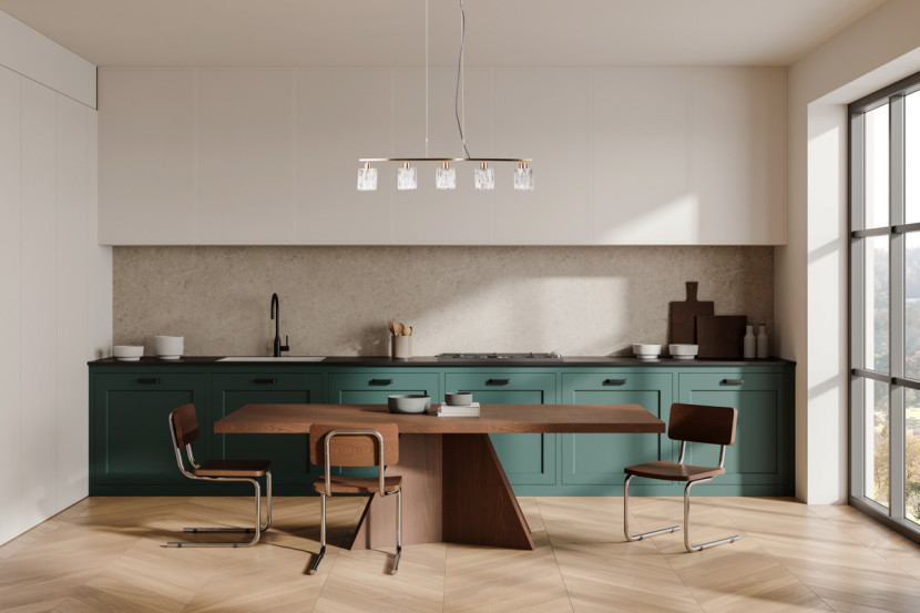 Lampa wisząca złota SIMONA 5xE14x40W wym: 110x85x10 cm Italux, 5739593