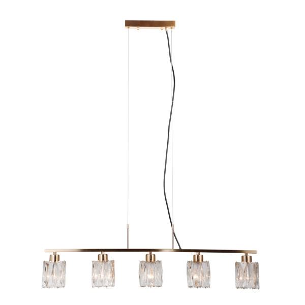 Lampa wisząca złota SIMONA 5xE14x40W wym: 110x85x10 cm Italux, 5739594