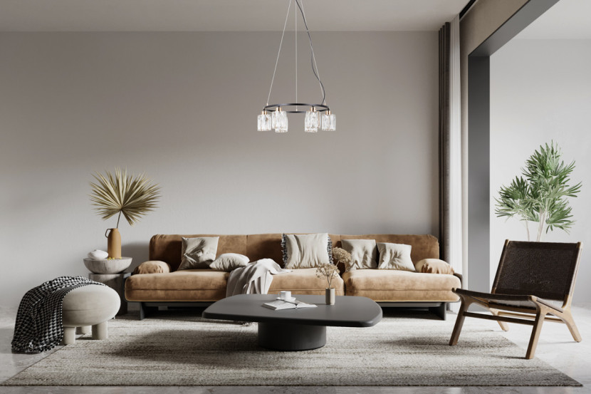 Lampa wisząca czarna matowa SIMONA 6xE14x40W wym: 110x53x53 cm Italux, 5744047