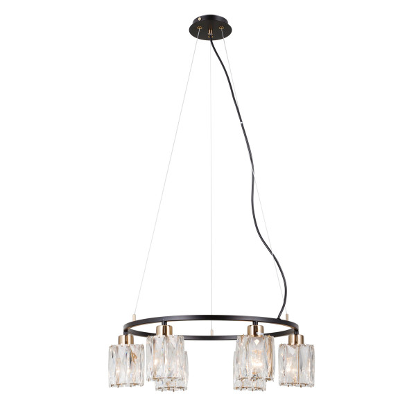 Lampa wisząca czarna matowa SIMONA 6xE14x40W wym: 110x53x53 cm Italux, 5744048
