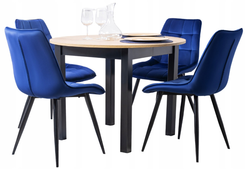 Zestaw stół i krzesła HARRY Riviera/Cz.+ 4x RIO Granat, 575069