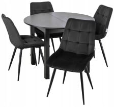 Zestaw stół i krzesła HARRY Czarny i 4 krzesła RIO Czarne