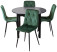 Produkt: Zestaw Stół i Krzesła  Harry Czarny 4 Krzesła Robin Zielone