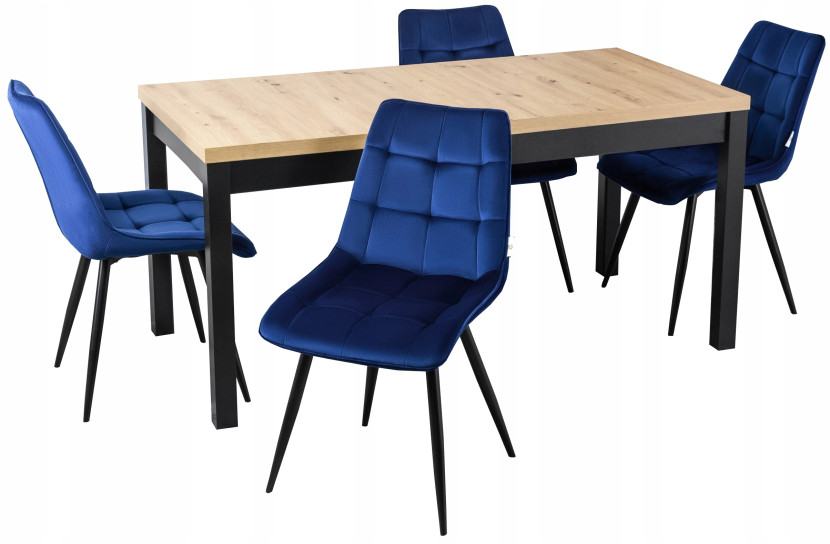 Zestaw stół i krzesła HUGO Artisan i 4 krzesła RIO Granat, 575264
