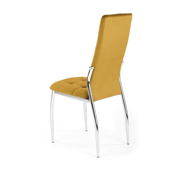 Krzesło tapicerowane K416 VELVET musztardowe, 5771393