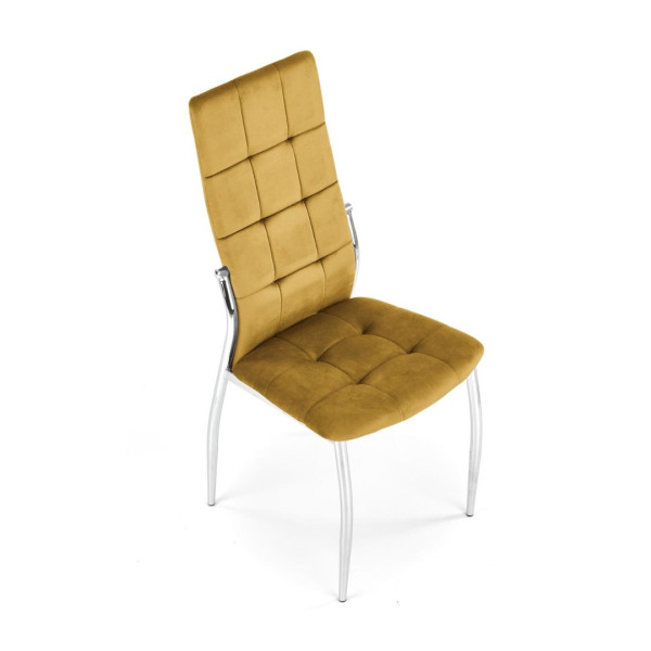 Krzesło tapicerowane K416 VELVET musztardowe, 5771394