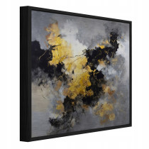 Produkt: Obraz W Ramie Abstrakcja Czarny Na Metalu Do Sypialni Salonu 80x80