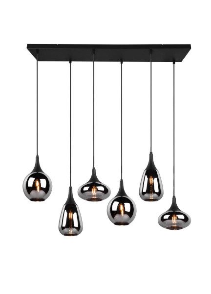 Lampa wisząca czarny metalizowany LUMINA 6xE14x40W Trio, 5833603